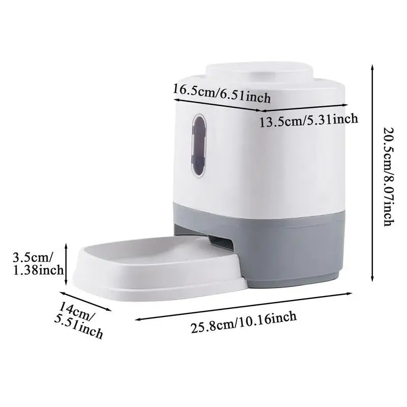 1.5L Press Automatic Cat Feeder with Bowl Dog Food Dispenser Slow Feeding Bowl Interactive Enrichment Toy for Small Medium Puppy
