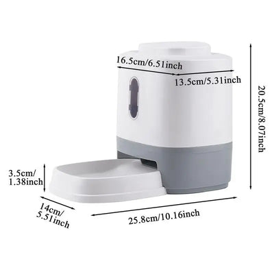 1.5L Press Automatic Cat Feeder with Bowl Dog Food Dispenser Slow Feeding Bowl Interactive Enrichment Toy for Small Medium Puppy