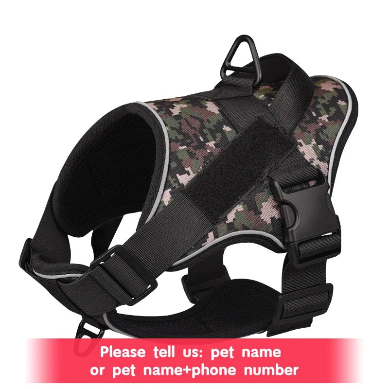 Personalized Tactical Dog Harness Customized Name tags