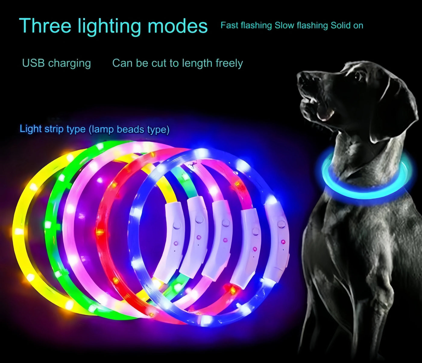 Rechargeable 40/50/70cm Dog Collar
