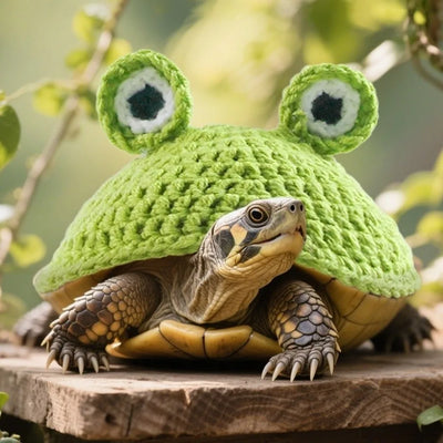 Funny Cartoon Turtle Sweater Frog Knitted Pet Tortoise Clothes Flexible Fit Warm Pet Turtle Outfit Tortoises Supply
