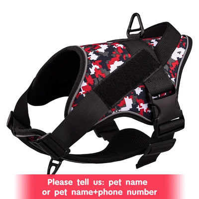 Personalized Tactical Dog Harness Customized Name tags