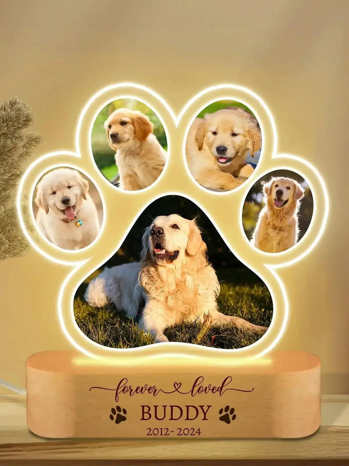 Custom Dog Photo Night Light Pet Memoral Gift Light Up Pet Memorial Plaque Cat Photo Gift Personalized Gift for Pet Loss thunderthump
