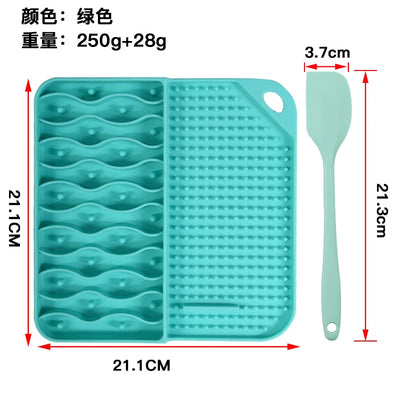 2 IN 1  Slow Feeder Dog Treat Puzzle Licking Mat Cats Bowls with Non-sliping Cups Silicone Sniffing Pad Pet for Dry/Wet Food
