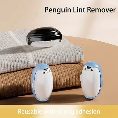 2/1PCS Penguin Lint Remover Reusable Washable Lint Roller