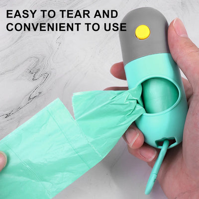 LED Lighted Dog Poop Bags Dispenser Outdoor Portable