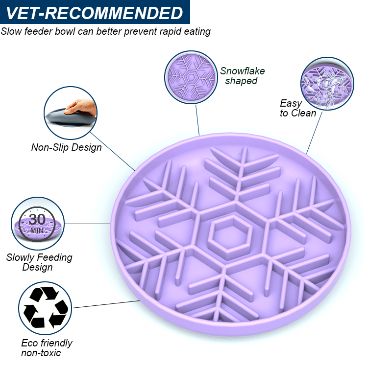 Pet Silicone Slow Feeder -snowflake Shaped Dog Bowl Dongguan Spark Precision Manufacturing Technology CO.,LTD
