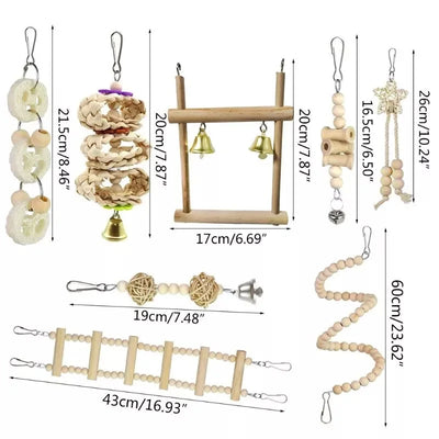 Combination Bird Toys Set Swing