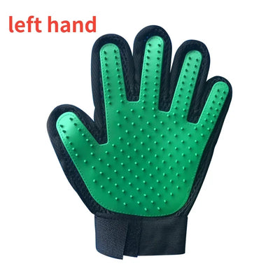 Cat grooming glove for cat
