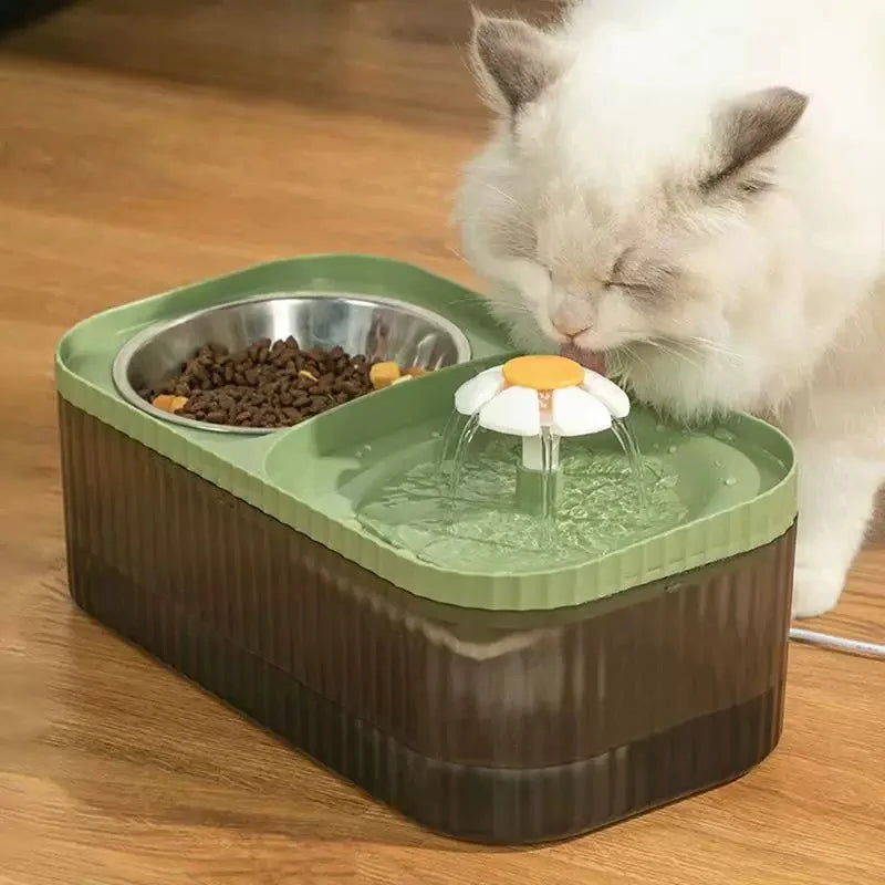 Pet Water Fountain Automatic Cat Food Bowl
