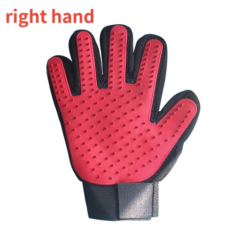 Cat grooming glove for cat