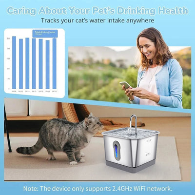 Stainless Steel Water Fountain For Cat