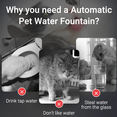 ROJECO Smart Cat Water Fountain Automatic Pet Water Dispenser