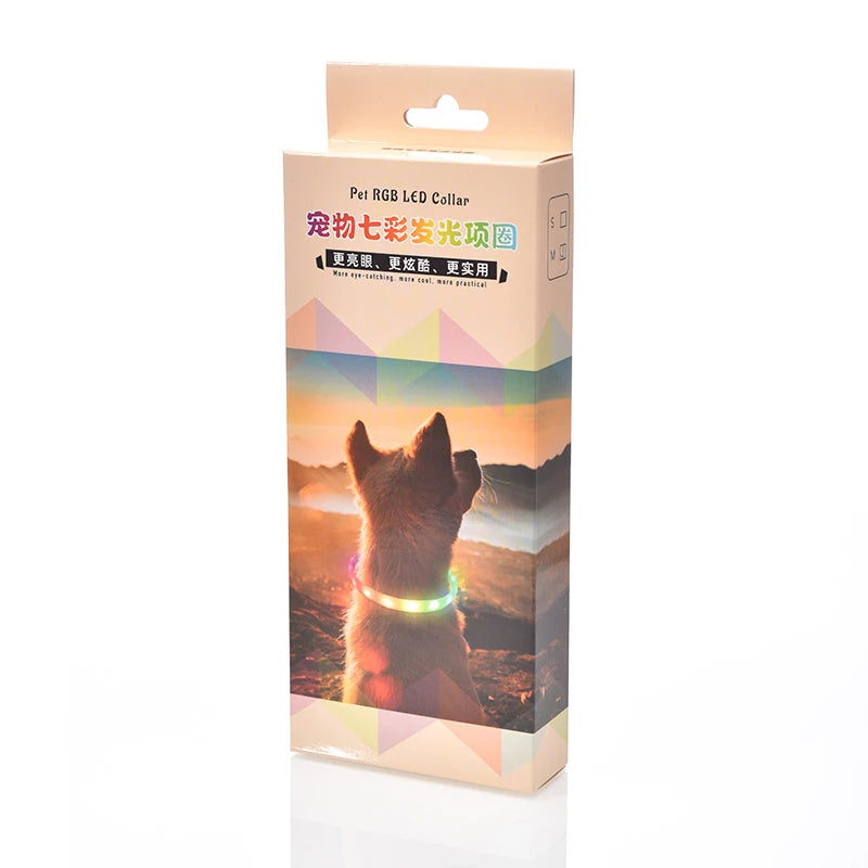 RGB Discolor Glowing Collar For Dogs