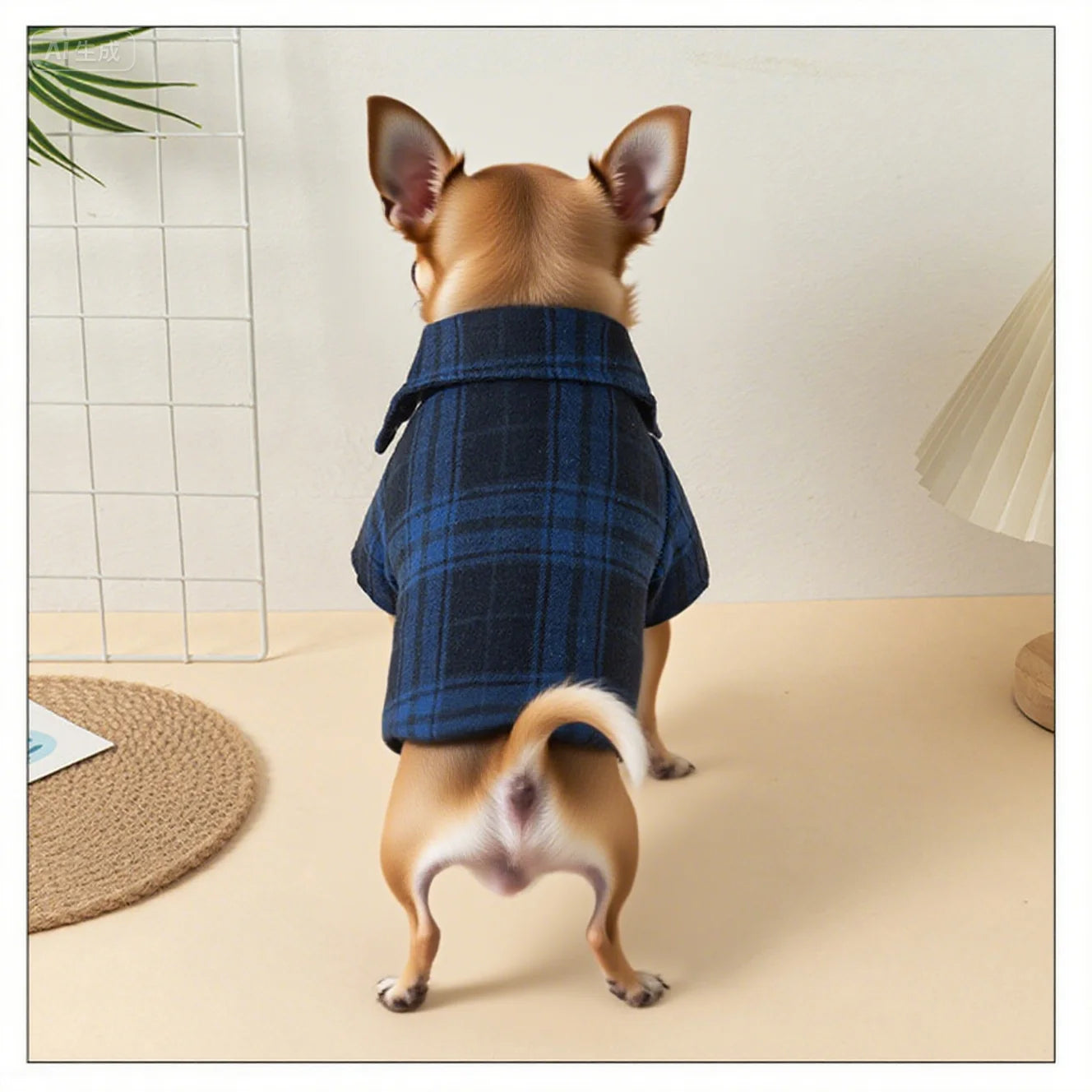 Plaid Dog Shirt Puppy Clothes for Small Dogs Cats Boy Girl Kitten Soft Pet T-Shirt Holiday Outfit Polo Shirt for All Seasons