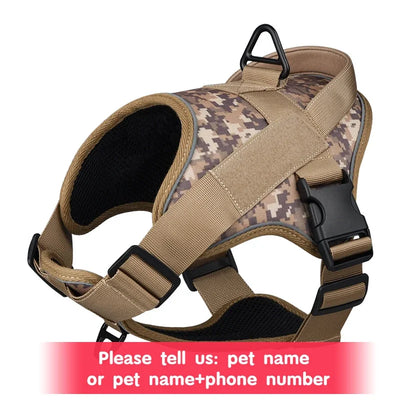 Personalized Tactical Dog Harness Customized Name tags