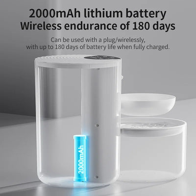 3L Wireless Automatic Pet Water Fountain Rechargeable