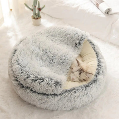 Warm Round Fluffy Cat Bed