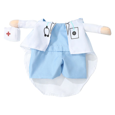Pet Halloween Costumes Cute Dog Cat Doctor Clothes Halloween Witch Hat Wizard Cape Cosplay Outfit Pet Performance Play Date Suit