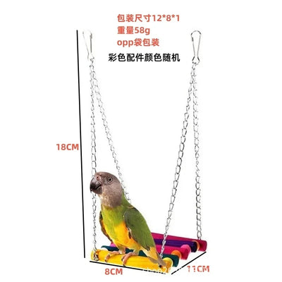 Bird Toys Set Swing Chewing Training Toys