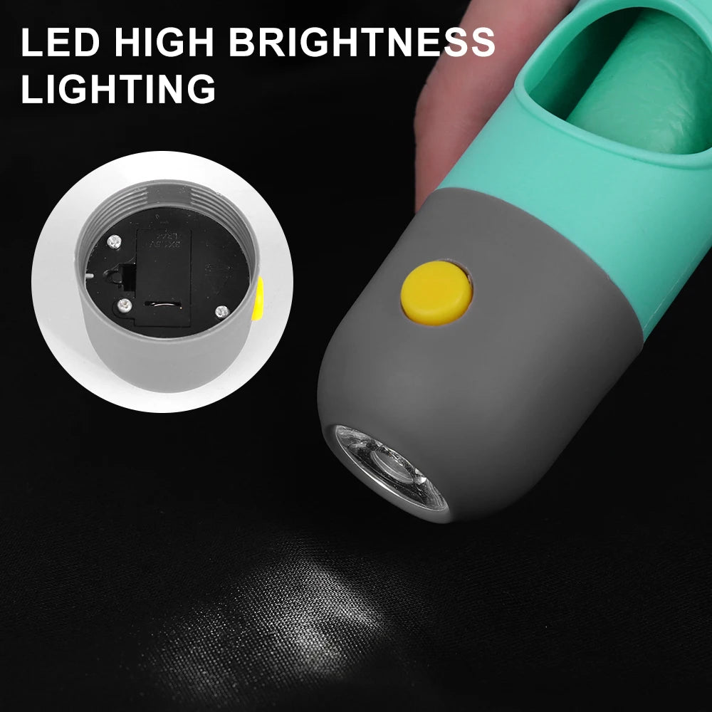 LED Lighted Dog Poop Bags Dispenser Outdoor Portable