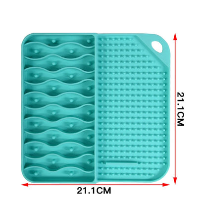 2 IN 1  Slow Feeder Dog Treat Puzzle Licking Mat Cats Bowls with Non-sliping Cups Silicone Sniffing Pad Pet for Dry/Wet Food