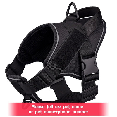 Personalized Tactical Dog Harness Customized Name tags