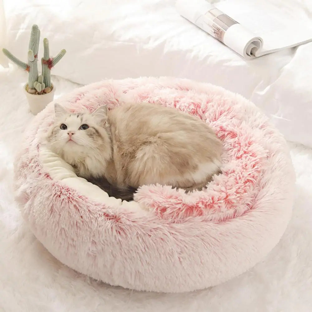 Warm Round Fluffy Cat Bed