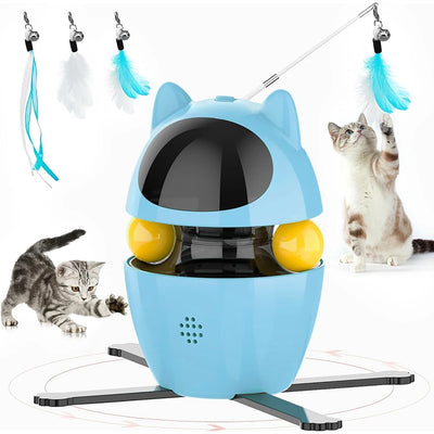 4-in-1 Cat Toys Indoor Electric Interactive Toys with Ball and Feathe