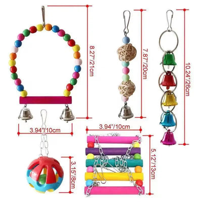 Combination Bird Toys Set Swing