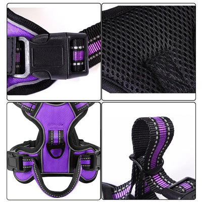 Adjustable Nylon Dog Harness Vest Reflective Soft Breathable