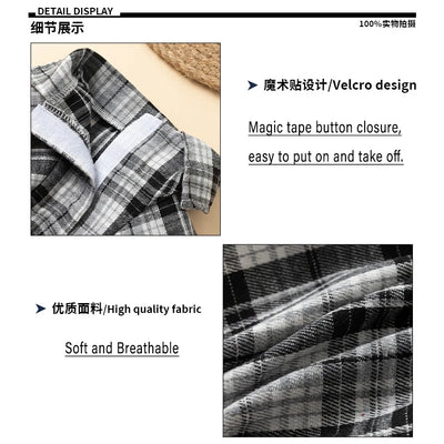 Plaid Dog Shirt Puppy Clothes for Small Dogs Cats Boy Girl Kitten Soft Pet T-Shirt Holiday Outfit Polo Shirt for All Seasons