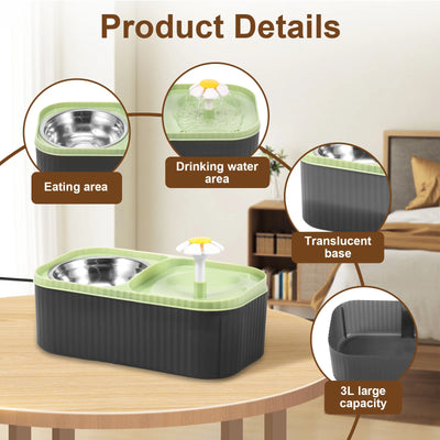 Pet Water Fountain Automatic Cat Food Bowl