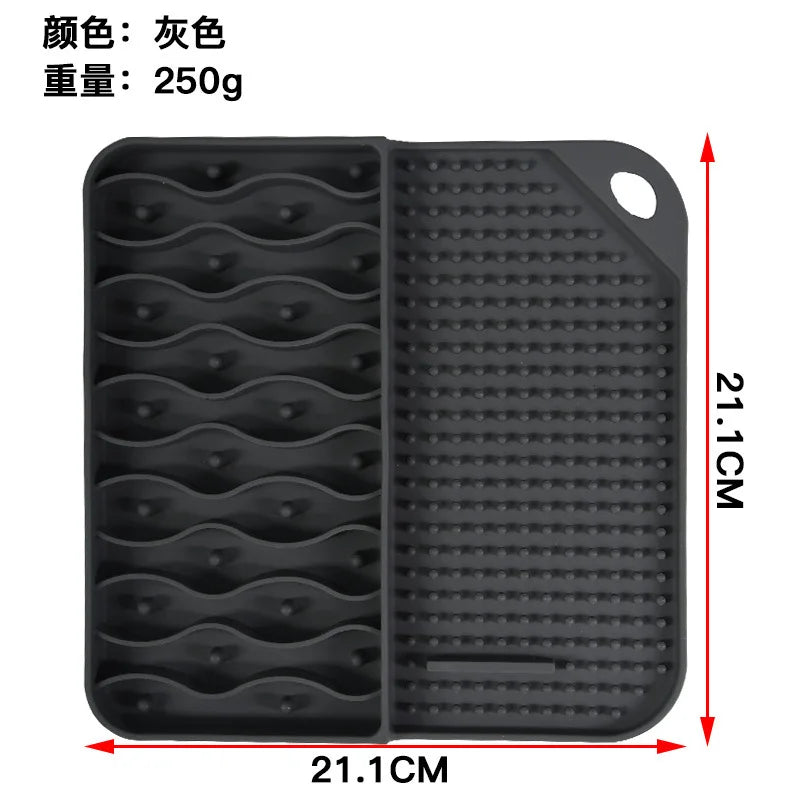 2 IN 1  Slow Feeder Dog Treat Puzzle Licking Mat Cats Bowls with Non-sliping Cups Silicone Sniffing Pad Pet for Dry/Wet Food