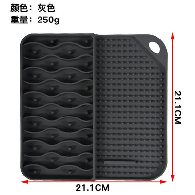 2 IN 1  Slow Feeder Dog Treat Puzzle Licking Mat Cats Bowls with Non-sliping Cups Silicone Sniffing Pad Pet for Dry/Wet Food