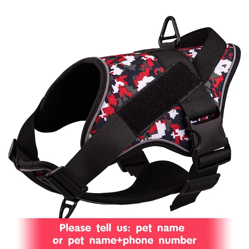 Personalized Tactical Dog Harness Customized Name tags