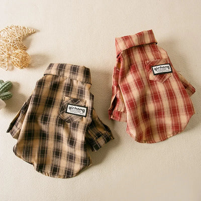 Summer Breathable Dog Shirt – Fashion Dog Clothes, Cute Thin Puppy Jacket, Classic Plaid Cat Shirt, Pet Vest Coat, Chihuahua Costumes.